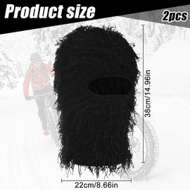 CZAYEFNH Balaclava Winter Pack of 2 Balaclava for Men and Women, Ski Mask, Balaclava Motorcycle Windproof Neck Warmer Beanie Cap Hat Full Face Mask Hat, black