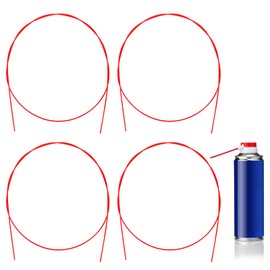 4 Pcs Spray Can Replacement Straws, 51inch Flexible Spray Extension Straws, Flexible Extension Hose, Spray Can Extension Straw, Red Plastic Extension Straws, Flexible Extension Tube