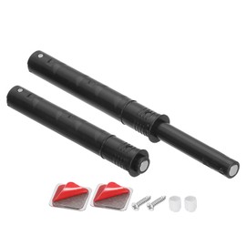 uxcell 2 Pcs Magnetic Push Latches for Cabinet Door, 4.21x0.4 Inch Push to Open Door Latch Cabinet Hardware, Hidden Door Release Drawer Pull on Closet Touch, Plastic Black 107x10mm