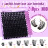 Winifred Lashes Extension Kit Thick Lash Clusters Kit 100D Volume