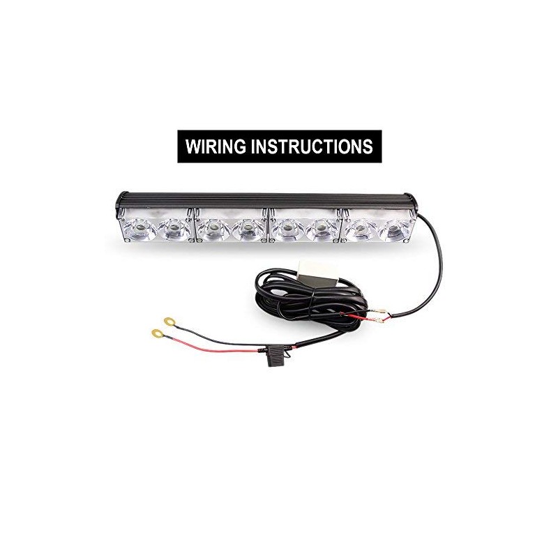 LEADTOPS Heavy Duty LED Light Bar 400Watts Load Wiring Harness