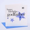 Claire Giles Hearts and Stars Happy Birthday Godfather Card,blue