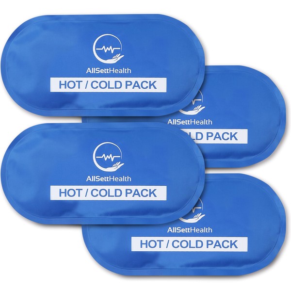 Reusable Hot and Cold Gel Ice Packs for Injuries | Cold Compress, Gel Ice Packs, 10.5 in Long x 5 in Wide | 4 Pack Blue