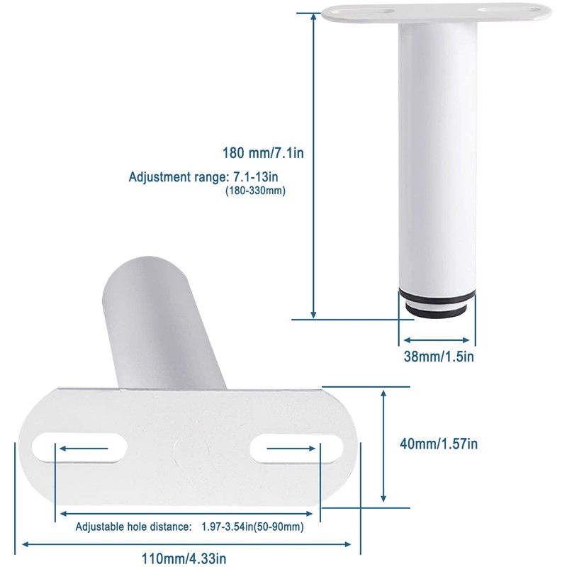 KRIZJUES Adjustable Furniture Feet, 1 Piece Furniture Feet, Retractable Robust
