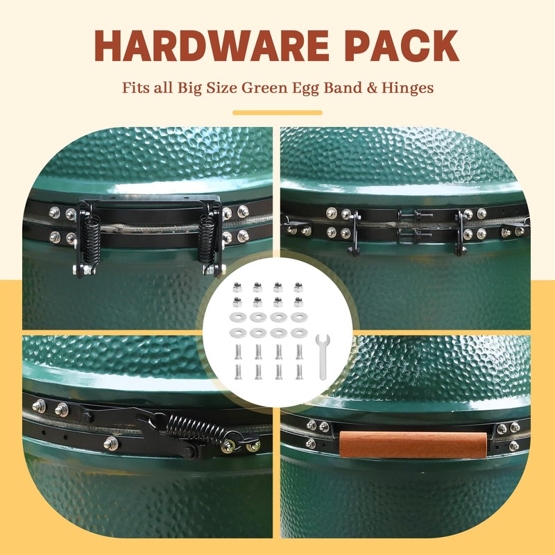 Hinge Assembly Hardware Kit fit Large Big Grill Green Egg,