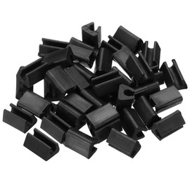 PATIKIL Kitchen Sink Rack Feet, 40 Pack 6mm ID Plastic Sink Protective Replacement Feet Wire Bumpers Protector for Kitchen Sink Grid, Black