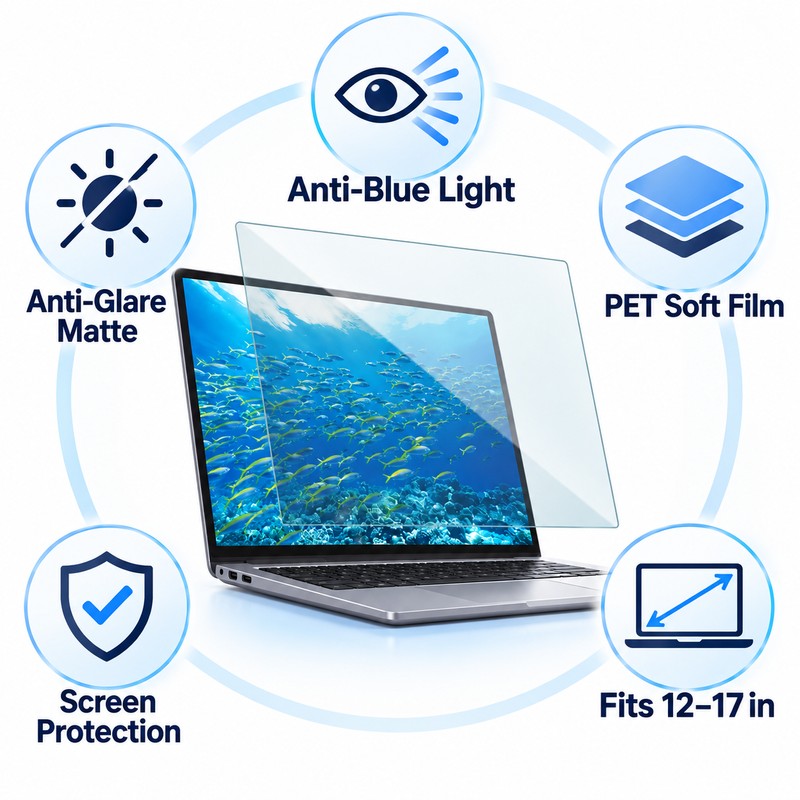 Anti-Blue Light Laptop Screen Protector – Matte Anti-Reflective PET Film