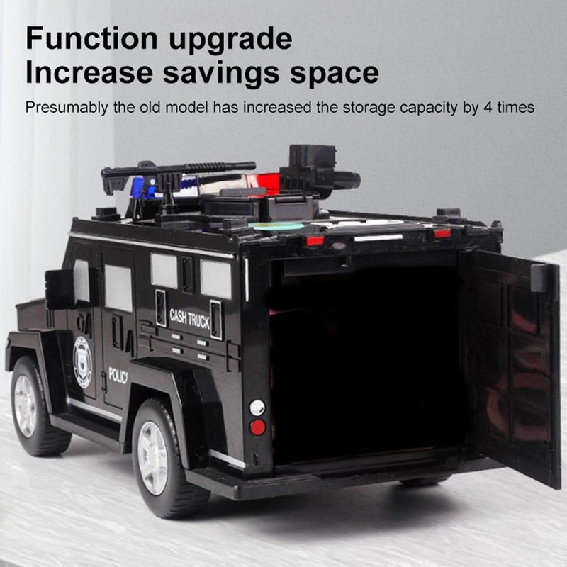 Kids Piggy Bank Music Light Simulating Armored Car Coin Bank