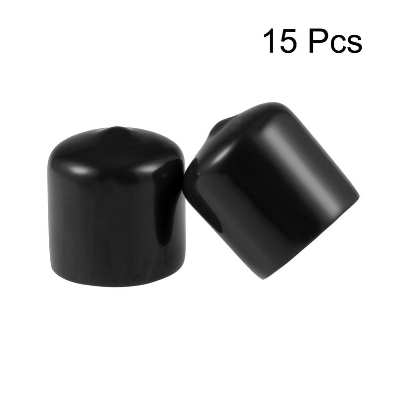 sourcing map 15pcs Rubber End Caps 23mm ID Vinyl Round