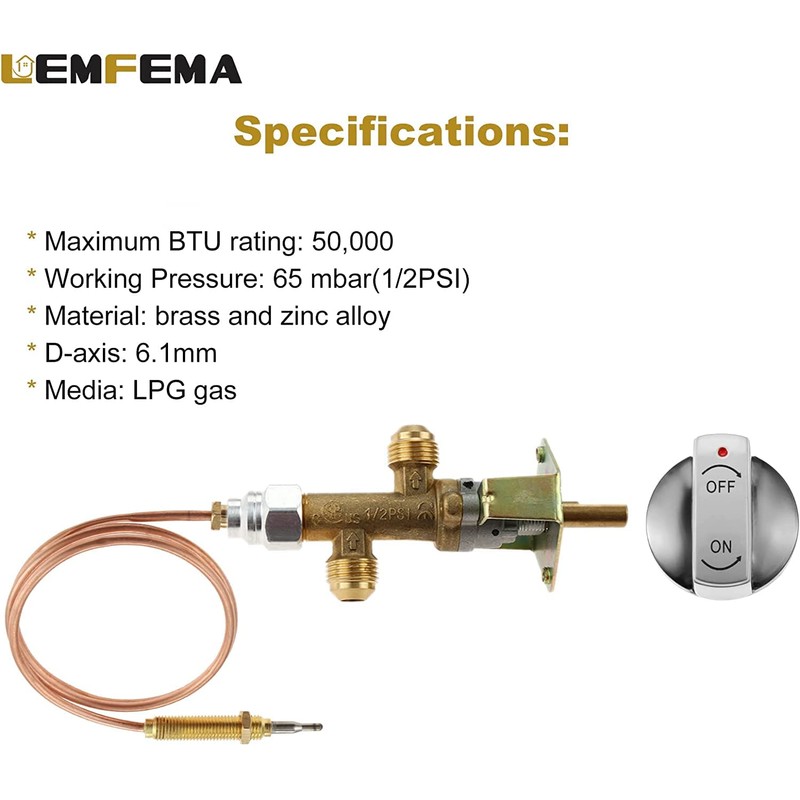 Lemfema Low Pressure LPG Propane Gas Fireplace Fire Pit Flame