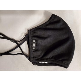Bodico Cotton/polyester Washable Resusable Face Mask for Adults with Adjustable Ear Loops, Black 1 count