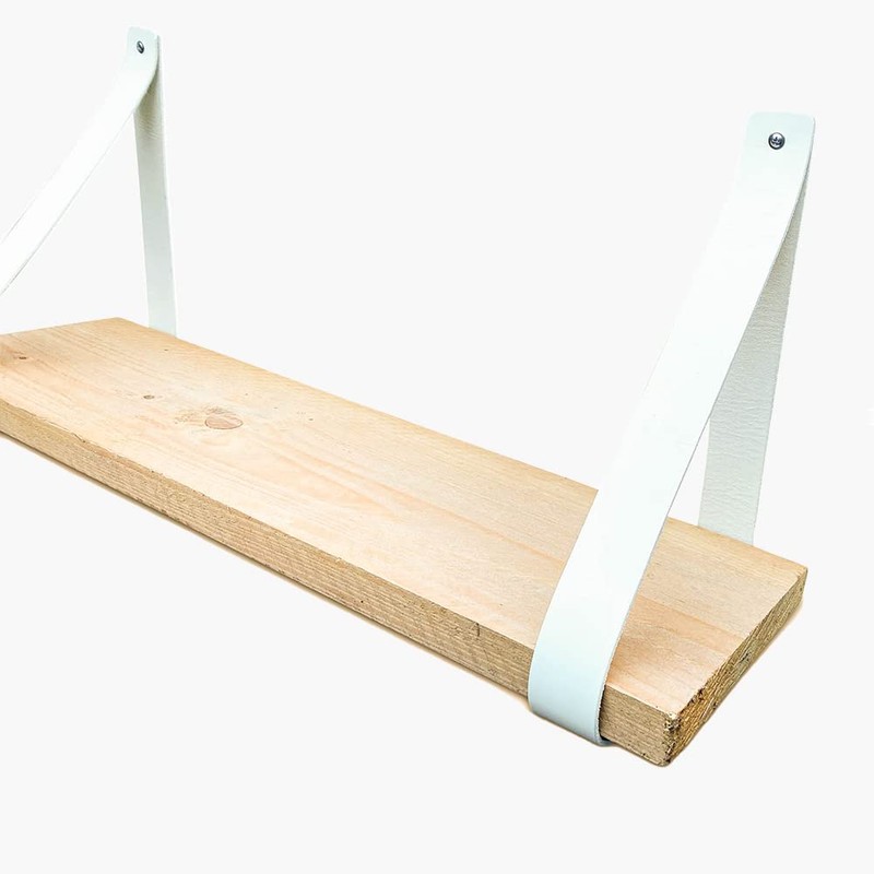 Brute Strength - Leather Shelf Brackets - White - Pack