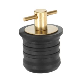 PATIKIL 1-1/4" Boat Drain Plug, T Handle Brass Boat Plug Snap Drain Marine Twist Plug Rubber Plugs for Yachts Kayaks Marine Boat Drains