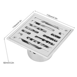 Fdit Socialme-eu Shower / Bath / Floor Drain Stainless Steel 110 x 110 mm Reusable Packaging