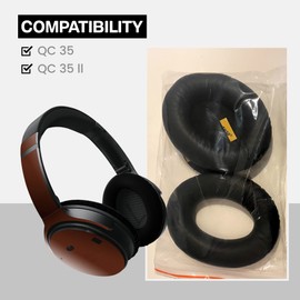 Generic Ear Pads Compatible with Bose QuietComfort - Replacement Ear Pads for Bose 35 35II 25 15 / QC35 QC35II QC25 QC15 - Soft Memory Foam Ear Pads for Improved Comfort and Sound Quality (Black)