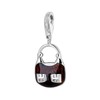 Quiges 925 Silver Charm Pendant Handbag with Lobster Clasp for