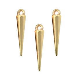 NX Garden 100pcs Gold Long Bullet Spike Cone Shape Charms Pendant Tibetan Style Spike Beads Charms for Bracelet Necklace DIY Jewelry Findings, Plastic, plastic