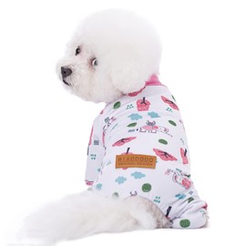 White Puppy Christmas Dog Clothes Pajamas for Small Medium Dogs Girl Boy,Funny Pet Cat Dog Shirts Costume Sweaters Pjs Onesie Shirt,Doggie Onesies Cat Pet Outfit Frenchie Clothes