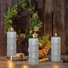GenSwin Carved Christmas Tree Candle Flameless Candle with 6h Timer,