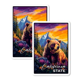 California State Magnet 4 Inch 2-Pack Collectible Map Golden – Strong Vinyl Decorative Travel Magnets for Fridge Locker Kitchen Office – Cute Fun Aesthetic Cool Durable & Long-Lasting Souvenir ID44999