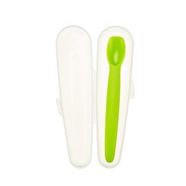Innobaby Silicone Baby Spoon with Carrying Case Gum Friendly, Green