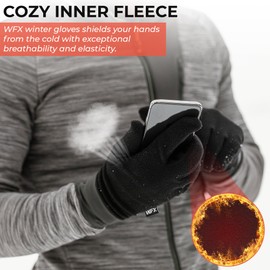 WFX Winter Gloves Windproof Ski Gloves Thinsulate Thermal Gloves TouchScreen Anti Slip Warm Gloves for Climbing Skiing Cycling Running Hiking Snowboarding Outdoor Sports Men and Women (Black, S)