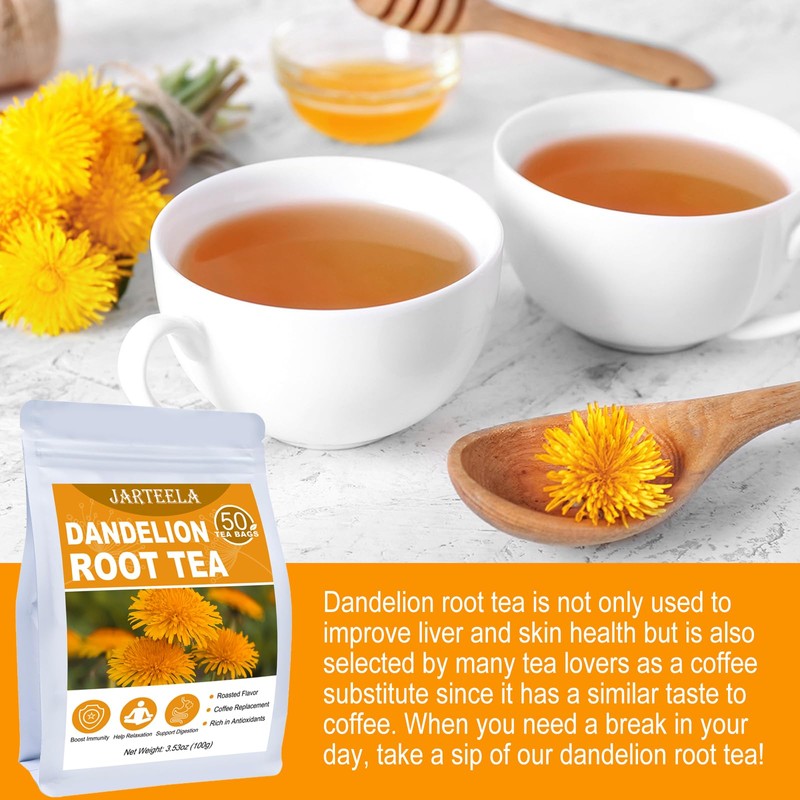 Jarteela - Roasted Dandelion Root Tea Bag, 2g x 50