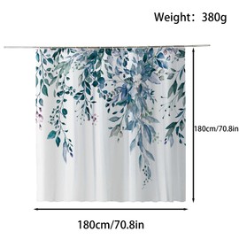 FAIRYGATE B9417 Bath Curtain 180 x 180 cm Bathtub Curtain Shower Curtain Soft Shower Curtains for Bath and Shower Easy Care Bath Curtain with Waffle Pattern Blue with 12 Pieces Hooks