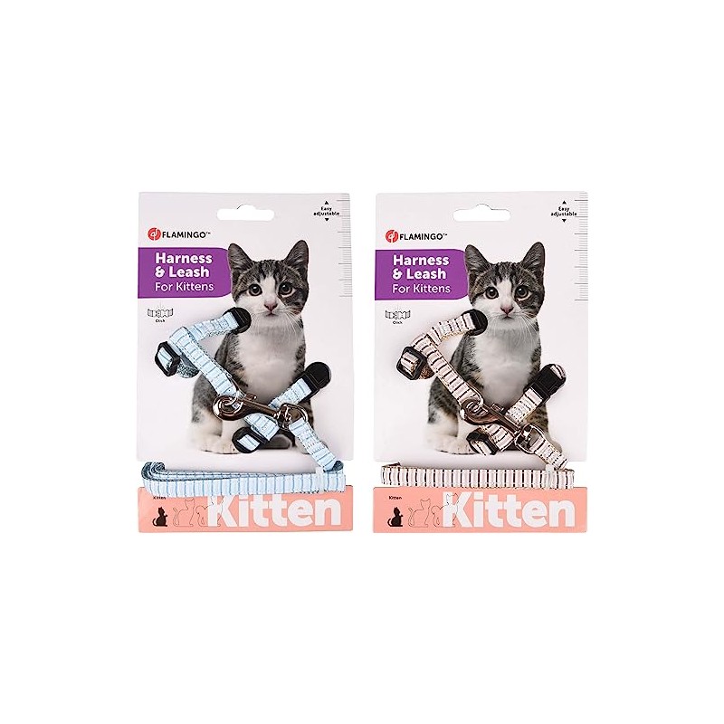 Flamingo Cat Harness with leash Kitten Serwan Multiple colours 16-25cm
