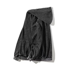 Jungkook Hoodie Vintage Distressed Cotton Hoodie for Jeon Jung-kook Fans Girls Women, Black 1-XXL