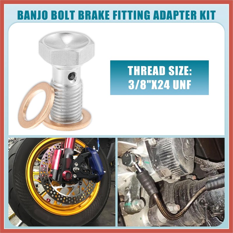ACROPIX Banjo Bolt Brake Fitting Adapter Kit 3 an 3/8"x24
