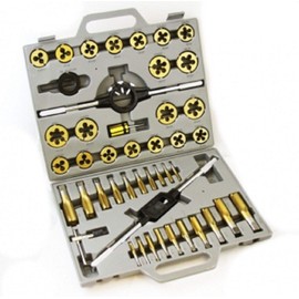 VCT PRO-GRADE 45PC LARGE-DIAMETER TITANIUM SAE STANDARD TAP & DIE THREADING TOOL SET