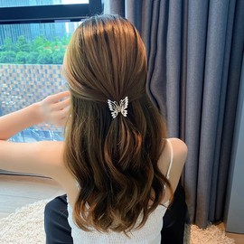 Gold Bow Knot Hair Clip - 2PCS Rose & Red Flower Mini Cute Hairpins for Women