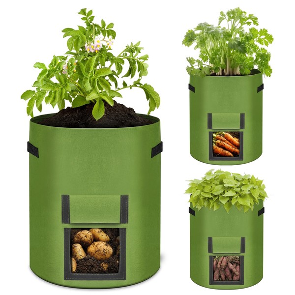Kailund Nonwoven Pot, Non-woven Planter, Set of 3, 10 Gallon,