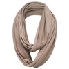 Plain 50% Cotton Blend Jersey Snood Scarf, Beige