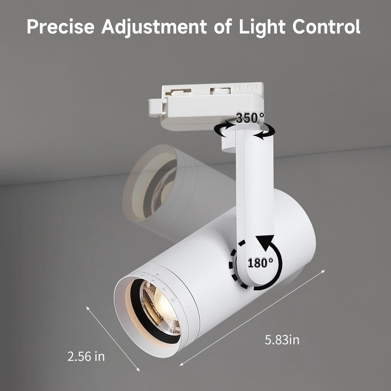Opulux LED 12W Dimmable Track Lighting Heads with 10° to