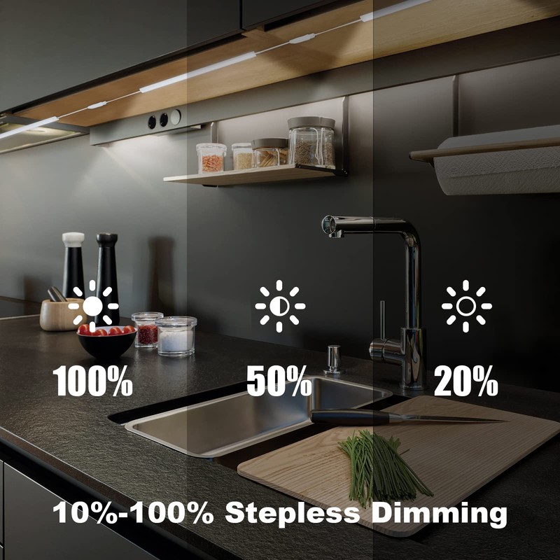 6PCS x 12 Inch Under Cabinet Lights Plug-in, Dimmable LED