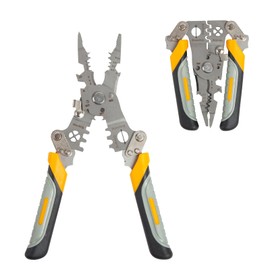 4.65" Multifunctional Foldable Wire Stripper - Strip,Shear,Grip, Cut, Crimp,Twist, Wrench, Screwdriver & Screw Cutter -High-Hardness Steel, Portable Tool for Electricians & DIY Professionals