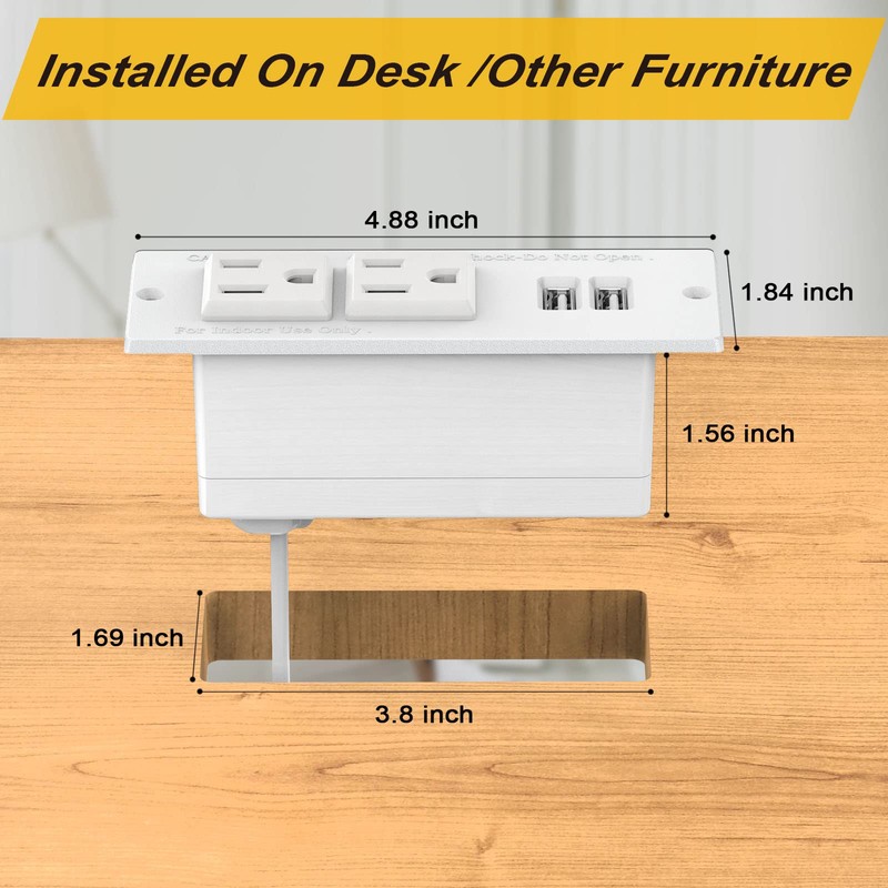 Recessed Outlet Desk Outlets with USB Ports Recessed Power Strip