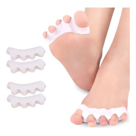 Set Corrector Juanetes Separador Dedos Manicure Hallux 2 Par Color Blanco Talla Unitalla