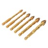 6Pcs Cross Spearhead Drill Bit Carbide Hex Shank Drilling Tool