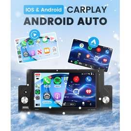 Single Din Wireless Carplay Car Stereo with Bluetooth, Rimoody 5.9 Inch Touch Screen Car Radio MP5 Player Support Android Auto, Mirror Link, USB Type-C, TF, EQ, AM FM, Aux-in, SWC Backup Camera