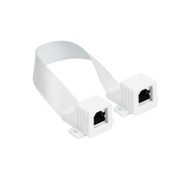 Good Connections RJ45 Ethernet LAN door/window feed-through, extremely flat, RJ45 socket on both sides, total length including plug 51.5 cm, flexible length 44.5 cm, white, length: 51-54 cm