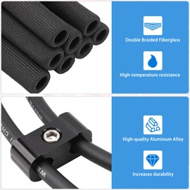 12pc Engine Spark Plug Wire Separator Divider & 8pc Spark Plug Wire Boots Protector Heat Sheild Sleeve 8mm 9mm 10mm Spark Plug Wire Clamp Holder Aluminum Alloy Ignition Wire Divider