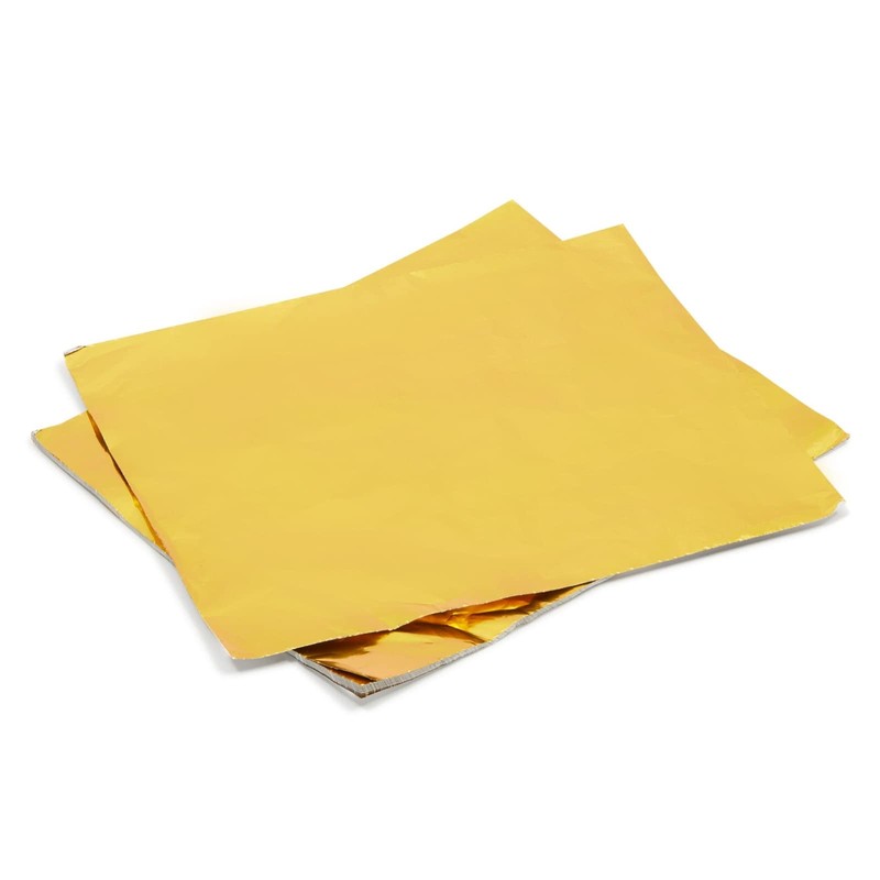Juvale 100 Pack Gold Foil Sheets for Chocolate and Candy
