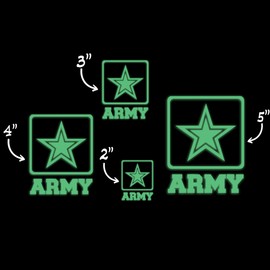 Us Army Logo Soldier Military Glow in The Dark Sticker Decal for Phone Tablet Laptop Car Truck Window | 2" Sticker | Orange