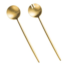 FUNOMOCYA 1 Set Elegant Salad Serving Utensils Dessert Spoon Delicate Fork for Parties Reusable Kitchen Essentials for Fruits Salads