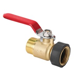 FINEST+ Garden Hose Shut Off Valve, 3/4" GHT Water Hose Shut Turn Off Valve, Heavy Duty Brass Valve Garden Hose Ball Valve With Stainless Steel Long Handle