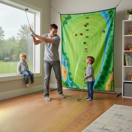 DUYOYU Golf Chipping Game - Upgrade Indoor Velcro Golf Chipping, Perfect Outdoor Games for Kids Golf Game & Practice（Green）