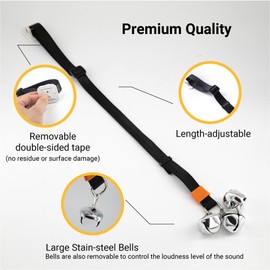 SVD.PET Puppy Bell Doorbell, Dog Bell for Potty Training, Attach to doorknob or Anywhere Near The Door, Length and Height Adjustable (Blue)